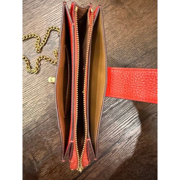 NWOT COACH's Pebbled Leather Crossbody Bag Red - Picture 4 of 10